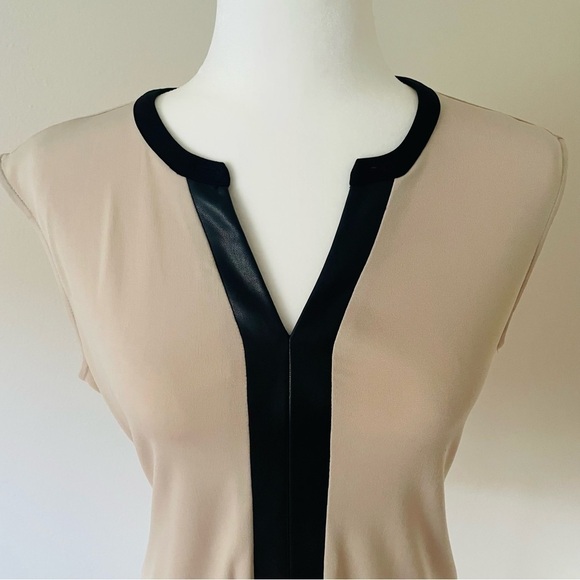 Calvin Klein Vintage Faux Leather Sleeveless Tank Women Top - Size S Blouse - Picture 10 of 11